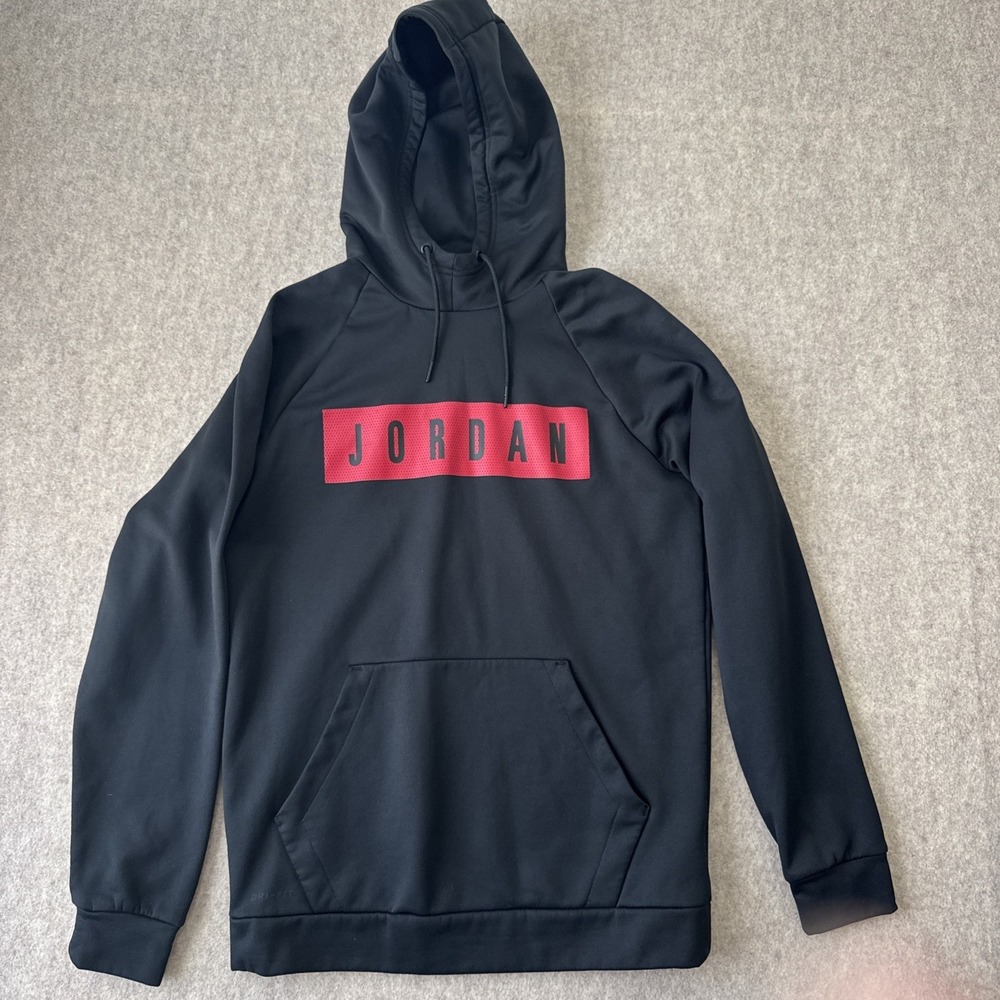 Jordan 23 Alpha Therma Hoodie Mens M Black Regular Fit Fleece Pullover